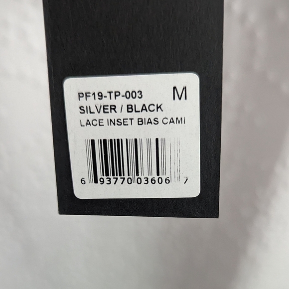 NWT Kiki de Montparnasse Lace Trim Silk Cami Top in Silver MEDIUM - Picture 8 of 8